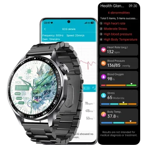 Hot Selling ECG Health Smart Watch Heart Rate Blood Oxygen Body Composition Analysis Android IOS Wrist Watch Men