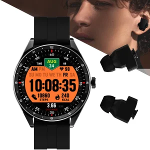 ODM Supplier Smart Watch with Earbuds 18mAh Earphone Battery 3-4H Music Time Voice Assistant Notifications Stopwatch Wholesale