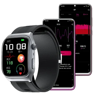 Custom 2025 Air Pump ECG Smart Watch Nano Glass 530mAh Magnetic Charging Blood Lipid Temperature OEM Health Supplier