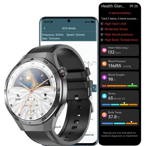 Custom ECG Smart Watch With Call 340mAh Magnetic Charging HRV Stress Monitoring Female Health Tracking OEM Wholesale