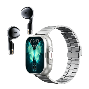 Smartwatch (with Built-in Earbuds): Heart Rate, Blood Oxygen, and Sleep Monitoring; 2.01-inch Screen; Water-Resistant